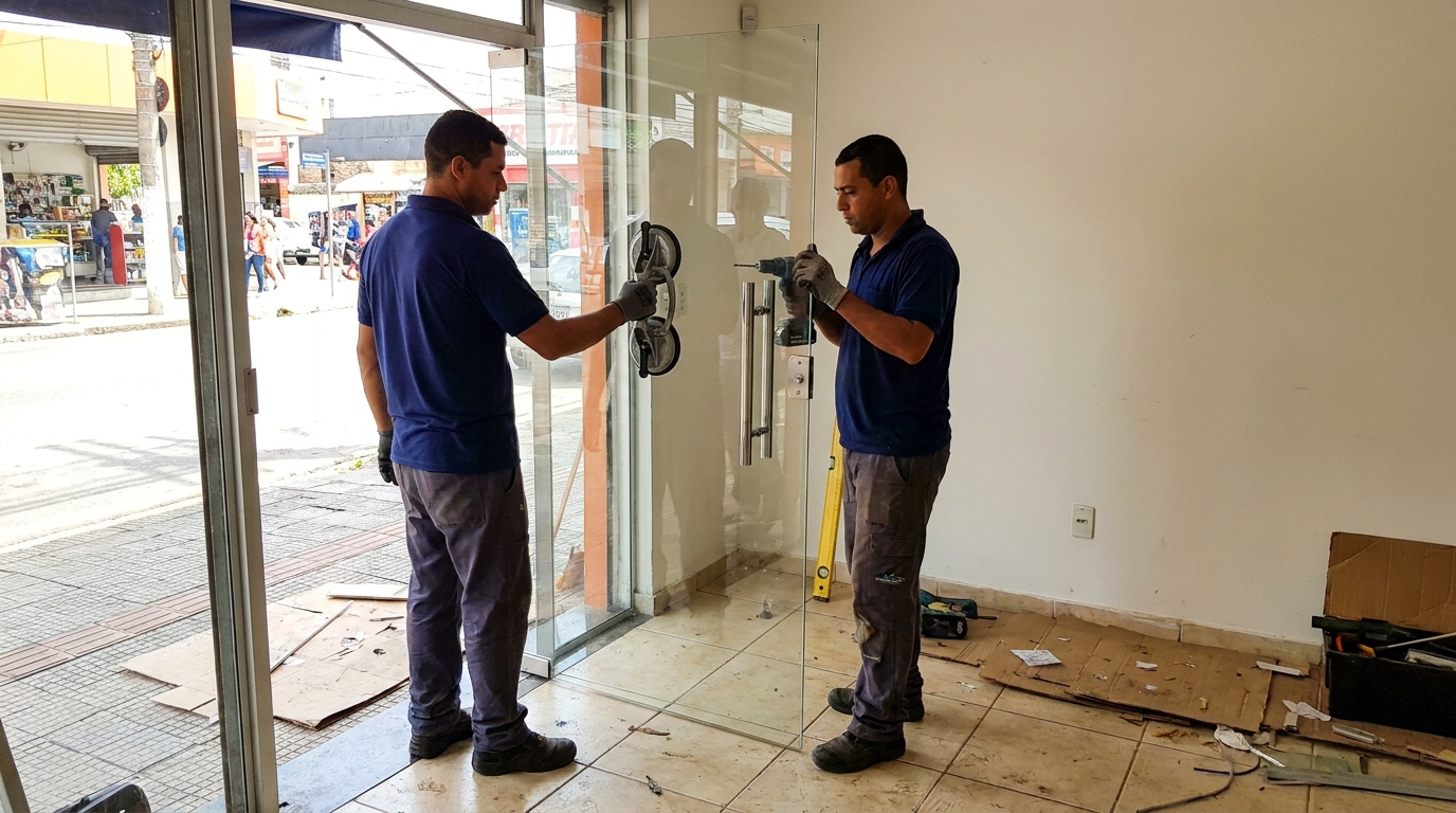 Portas em Vidro no Parque Eldorado, Duque de Caxias‑RJ